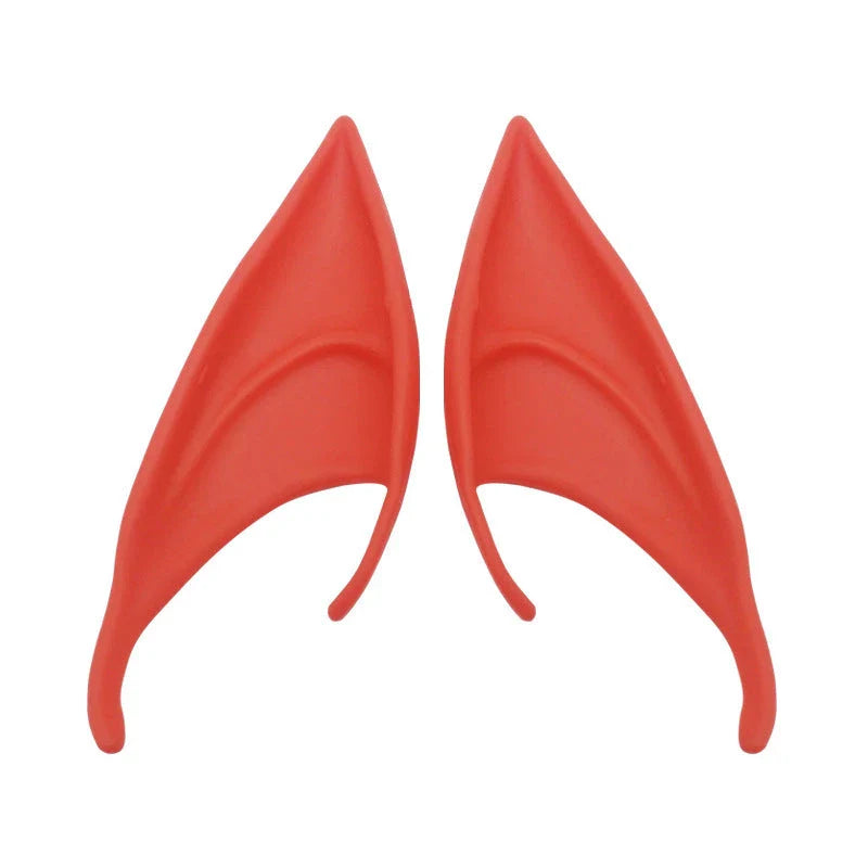 A pair of soft, flexible elf ears in various colors and sizes, perfect for Halloween costume accessories.