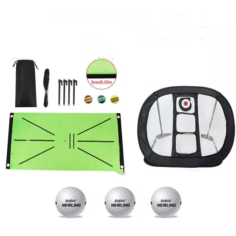 Golf Swing Mark Pad with rainbow balls for indoor practice