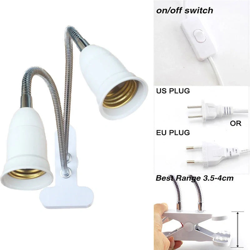 LED Grow Light with flexible gooseneck and clip for indoor plants