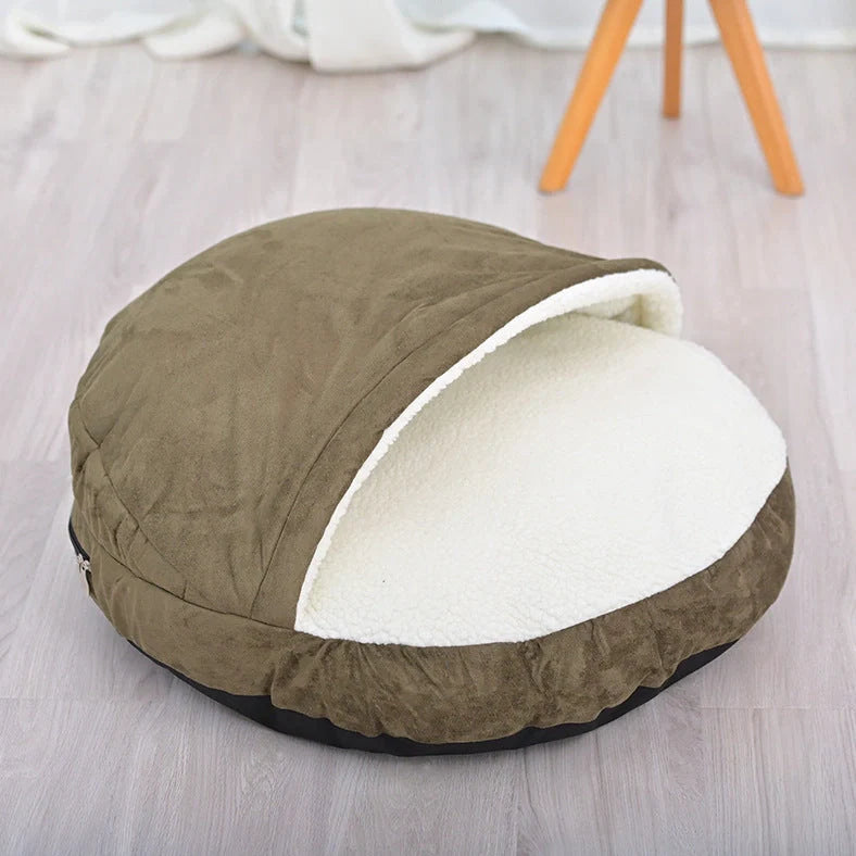 Removable cloth cover pet kennel in brown colour showing washable design for dogs