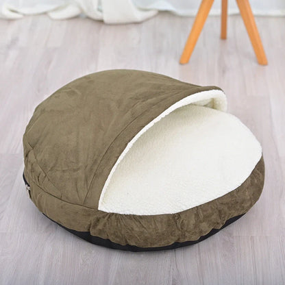 Removable cloth cover pet kennel in brown colour showing washable design for dogs