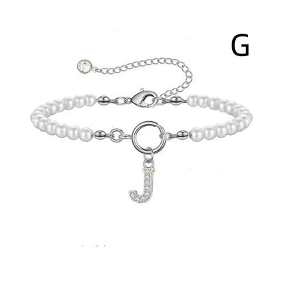 2024 fashion initial pearl bracelet for women with toggle clasp