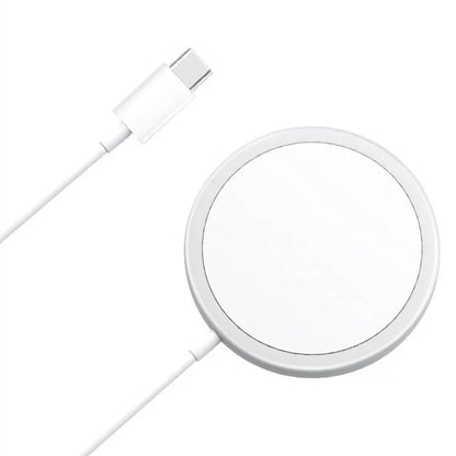 Magnet Safe Fast 15W Wireless Charger for iPhone 12 Pro Max in Silver