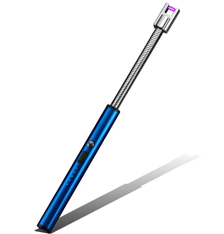 Black USB rechargeable electric lighter with 360-degree rotating head for windproof flameless ignition