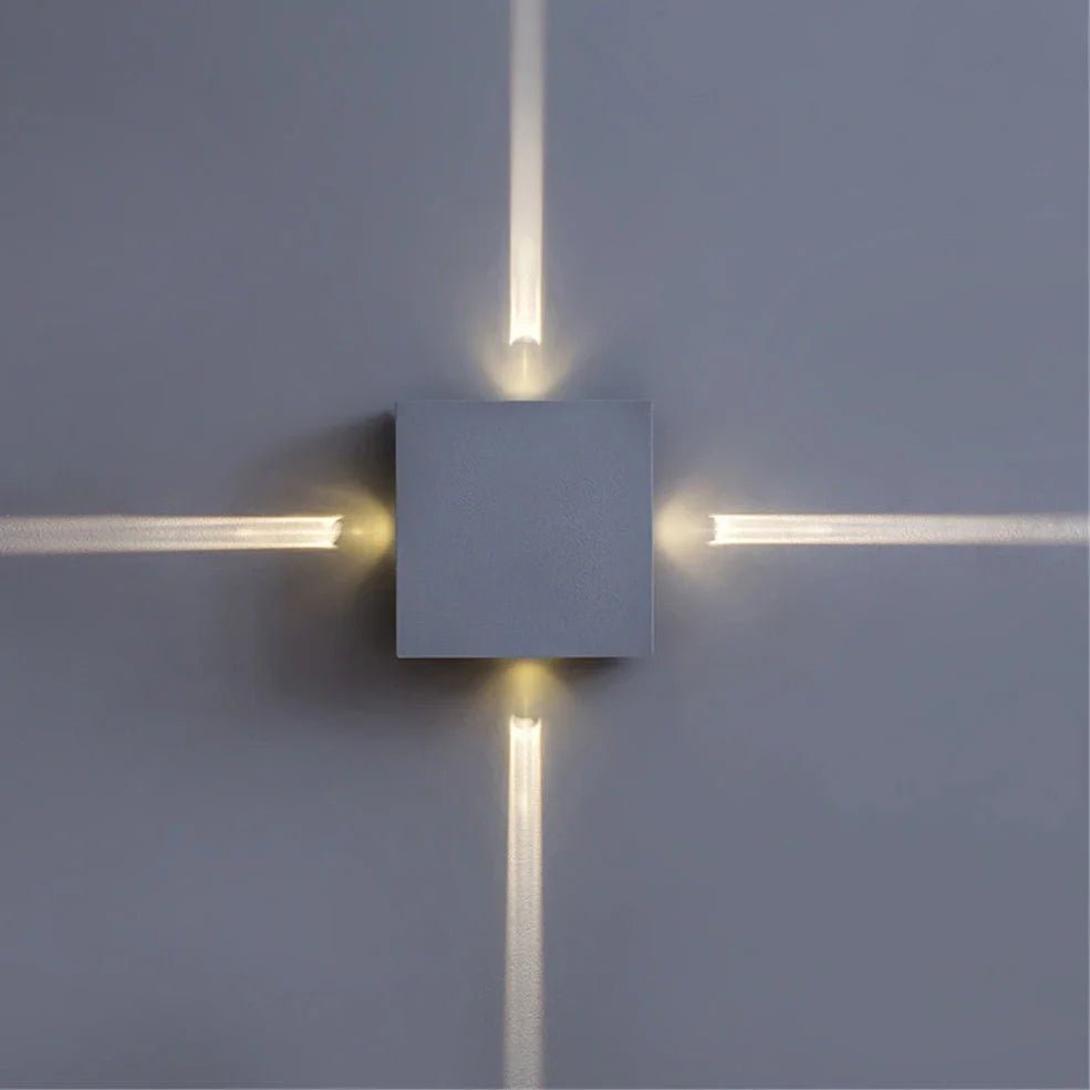 Cross-shaped decorative LED lamp with iron frame, 14cm size, for bedside and living room illumination