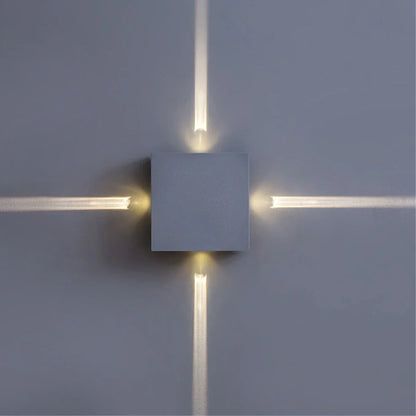 Cross-shaped decorative LED lamp with iron frame, 14cm size, for bedside and living room illumination