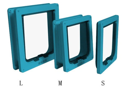 4-Way Lockable Pet Door Security Flap with ABS Plastic Construction in various colors and sizes