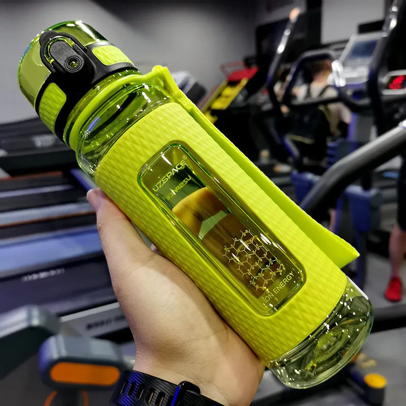 Sport water bottle in various colours with capacity markings showing different size options