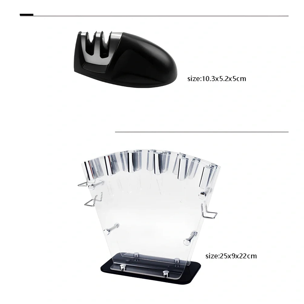 17-piece stainless steel kitchen knife set with Maifanshi coating and 20cm blades