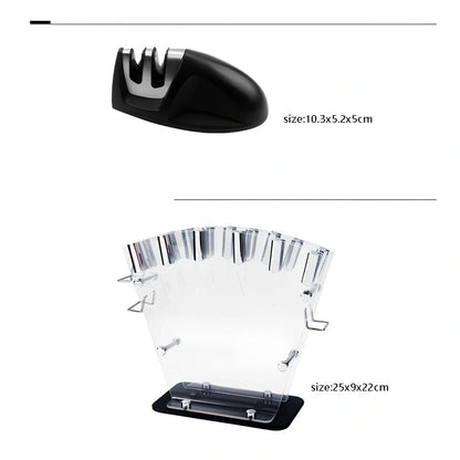 17-piece stainless steel kitchen knife set with Maifanshi coating and 20cm blades