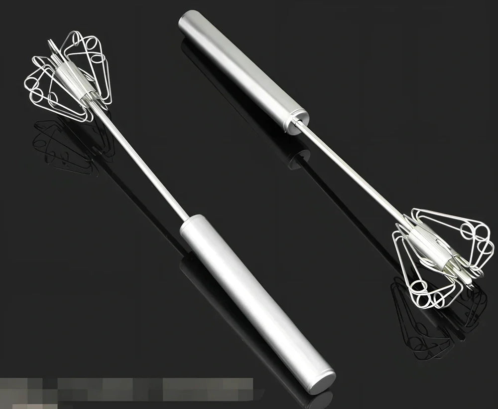 Silver stainless steel hand egg beater with 2.5cm length for mixing and frothing