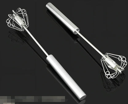 Silver stainless steel hand egg beater with 2.5cm length for mixing and frothing