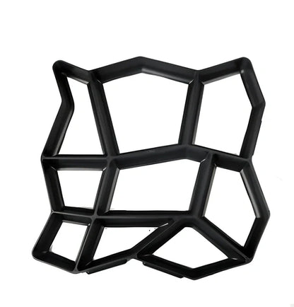 Black plastic goose pattern concrete mould measuring 42x43cm for garden pathways