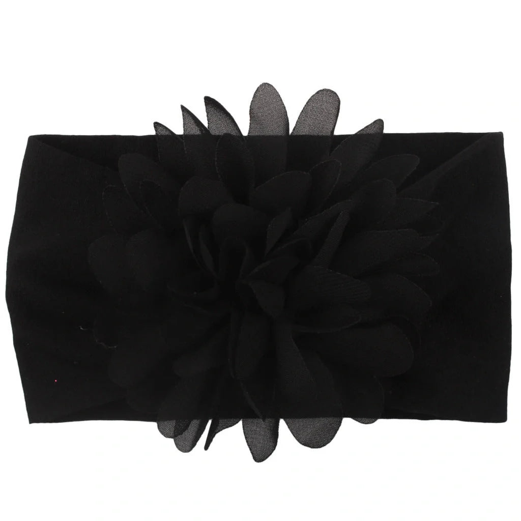 Adorable chiffon flower baby headband for your little princess, available in multiple colors.