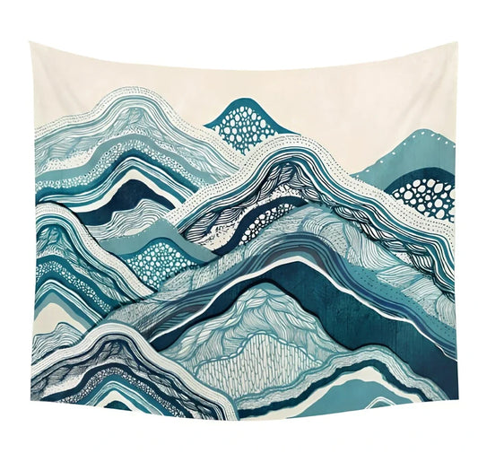 Indian scenery design wall tapestry showing vibrant colours on polyester fabric with dimensions up to 150×230cm