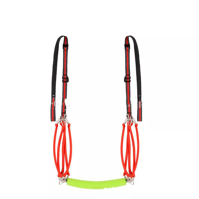 Horizontal bar auxiliary belt with elastic rope resistance for adjustable workout intensity