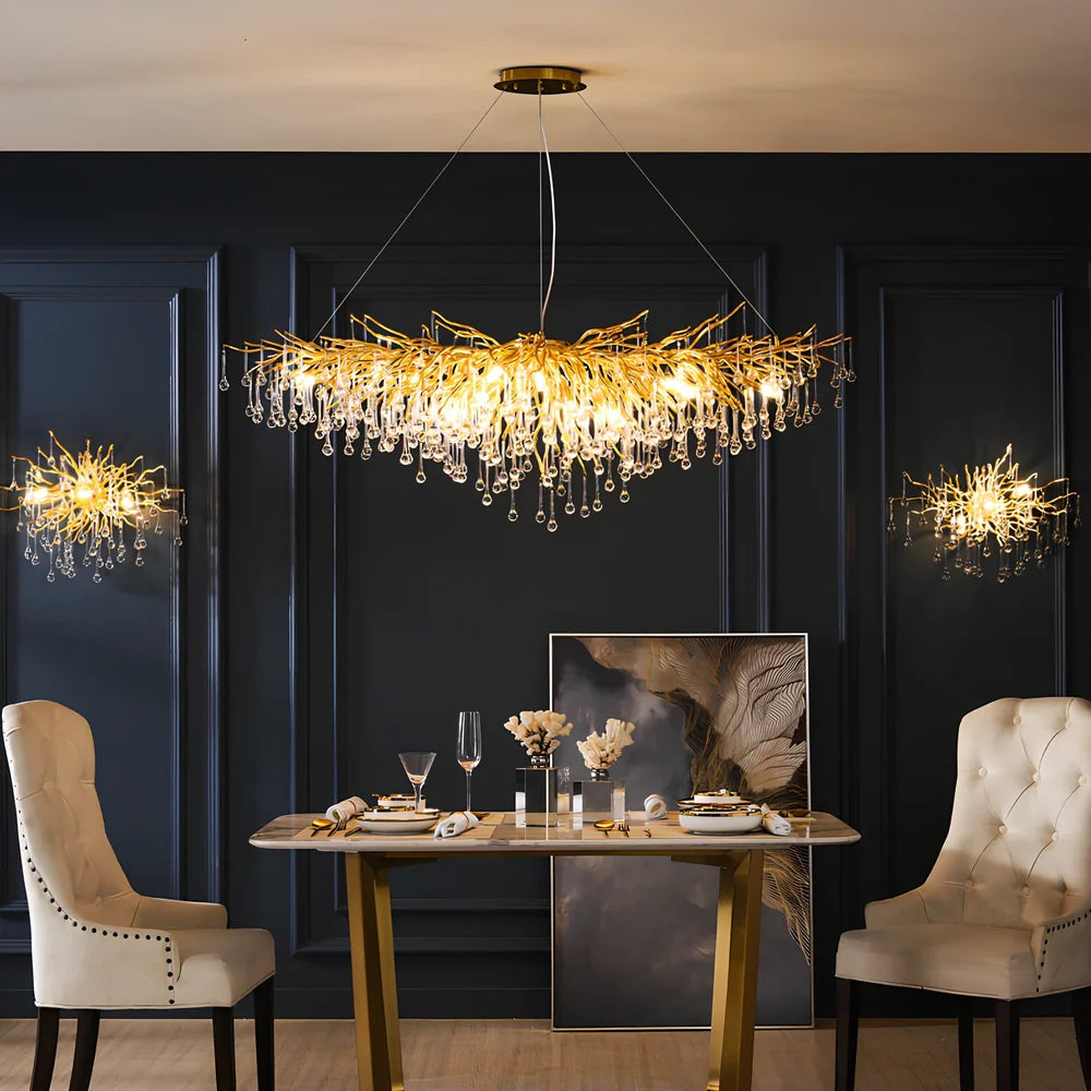 Art Deco glass chandelier with geometric patterns, adjustable suspension, 800mm diameter