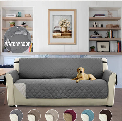 Lake blue pet waterproof compartment sofa cushion 190x228cm in polyester protecting against spills