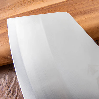 Professional kitchen slicing knife with 20cm stainless steel blade and 60-degree tip angle