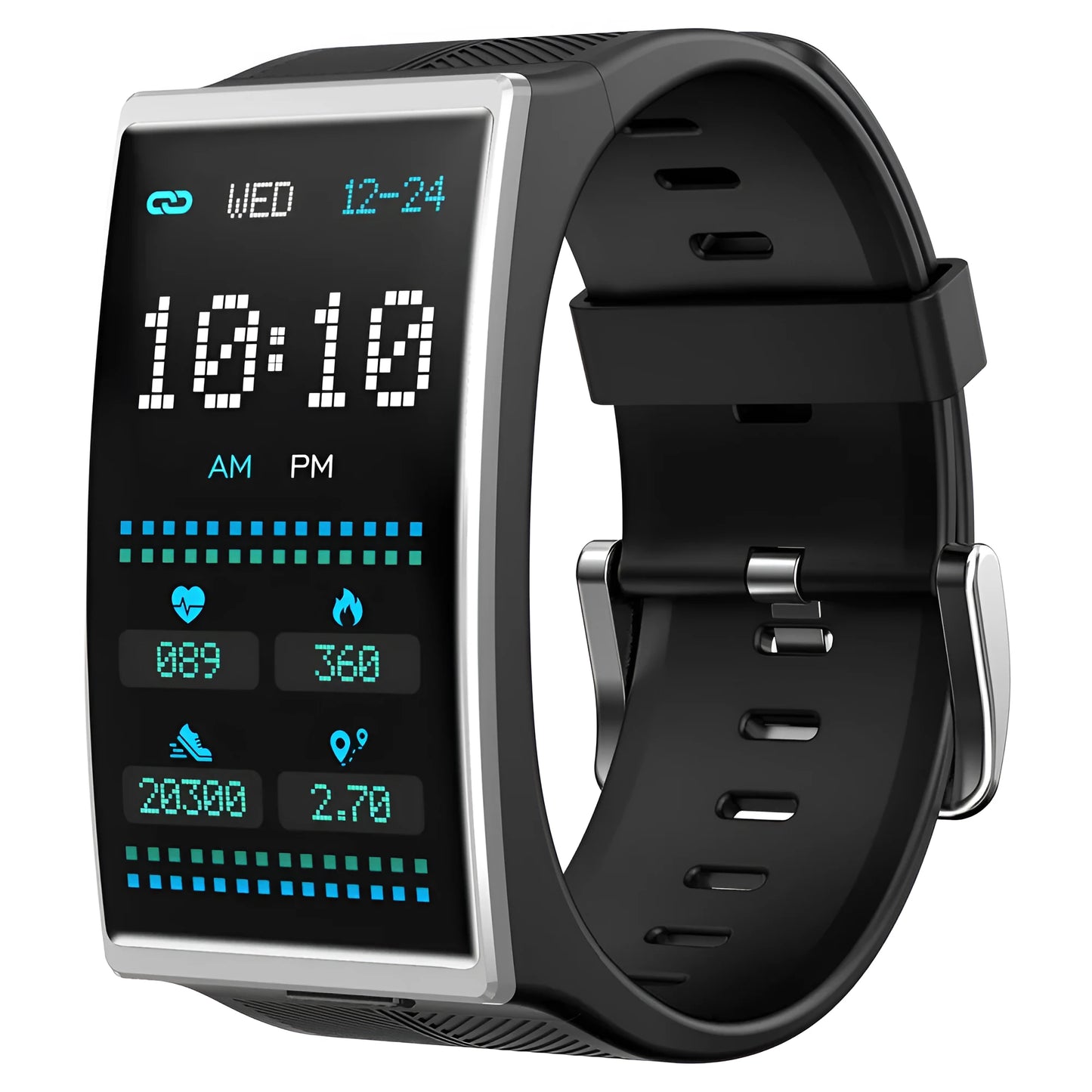 Bluetooth waterproof sports watch with 1.91-inch screen and silicone wristband for health monitoring