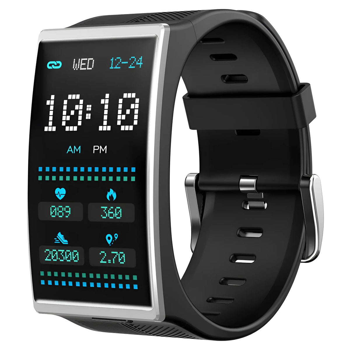 Bluetooth waterproof sports watch with 1.91-inch screen and silicone wristband for health monitoring