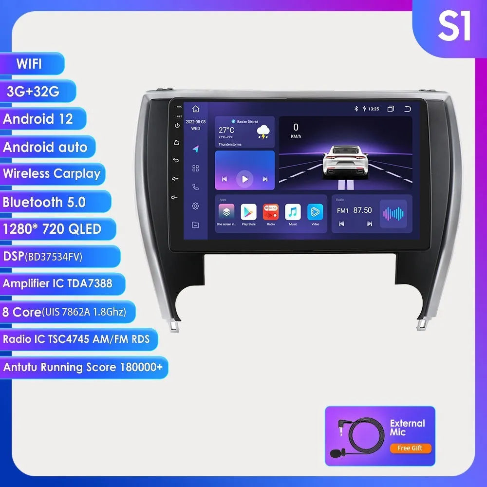 10-inch touchscreen car MP5 navigation system for 2015 Toyota Camry dashboard installation