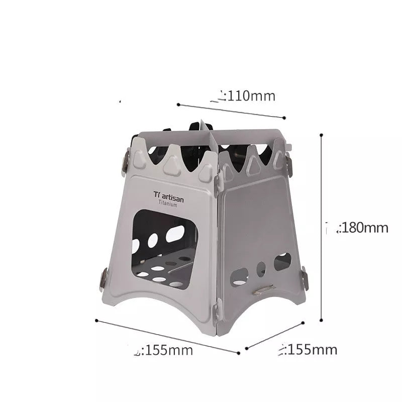 Widesea Camping Wood Stove - Pure Titanium Multi-Fuel Stove for Outdoor Cooking