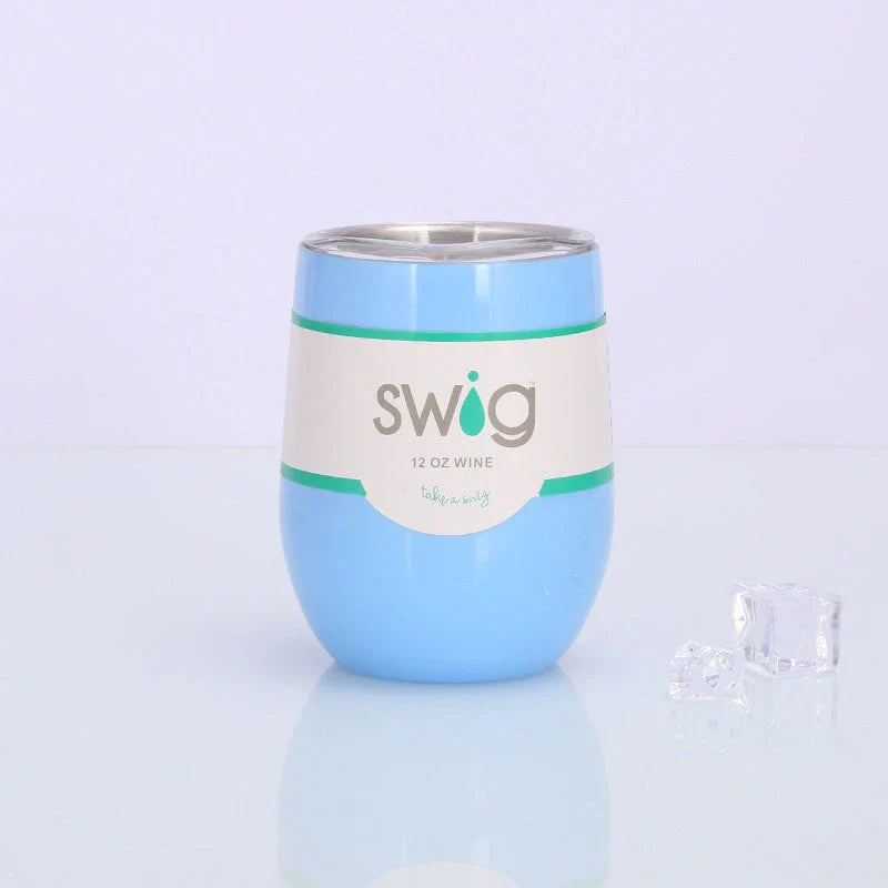 Swig Eggshell Cup - 12oz Stainless Steel Insulated Wine Tumbler with Variety of Color Options