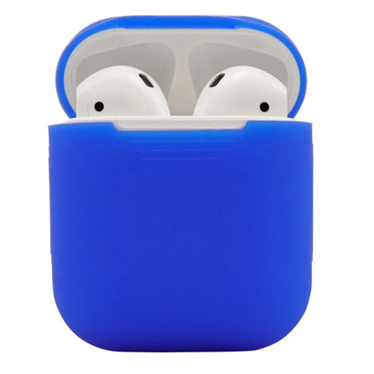 Silicone protective cover for AirPods 2 in various colours showing dimensions 56mm × 47mm × 24mm