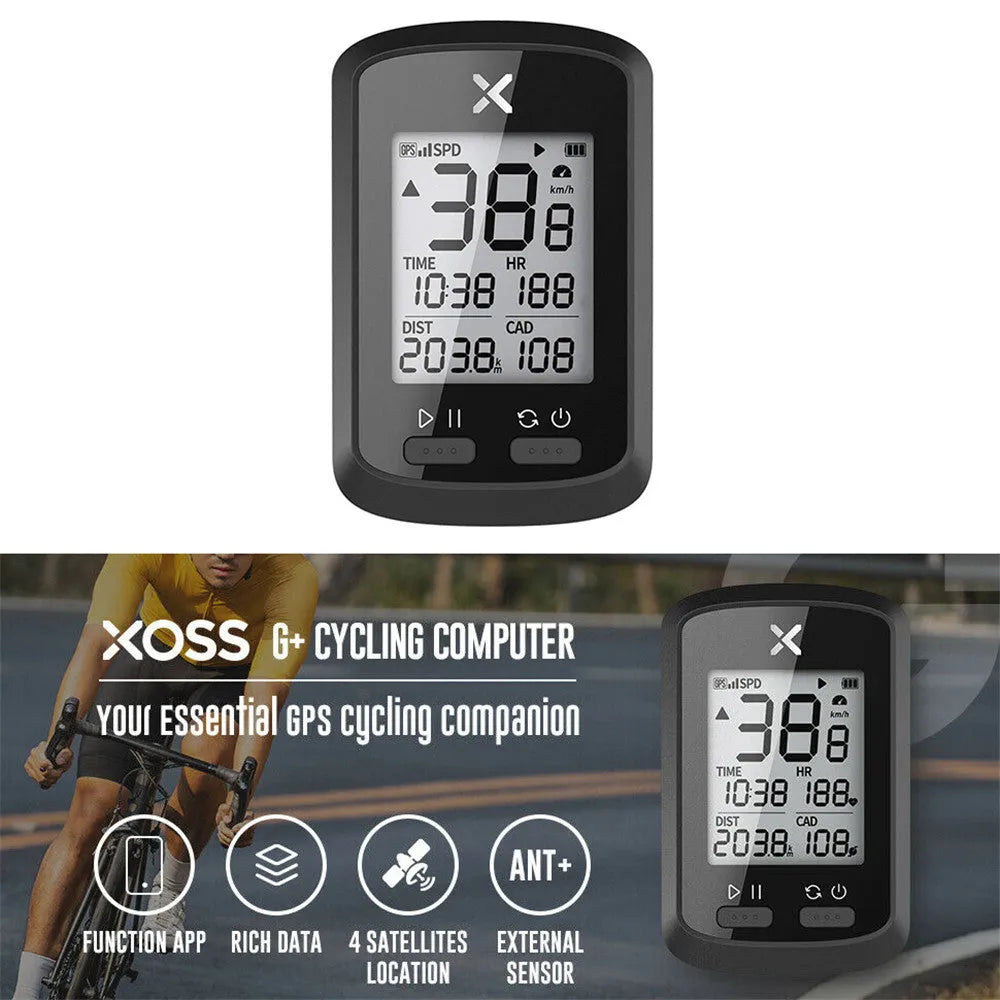Black plastic waterproof bicycle stopwatch with digital display showing cycling timing function