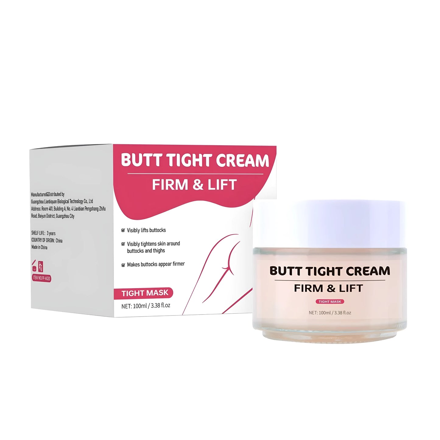100ml hip tightening cream in pump bottle for nourishing and firming skin treatment