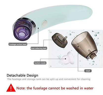 Electric Nasal Aspirator with Adjustable Suction Power and Soft Silicone Tips for Gentle Nasal Clearing in Babies