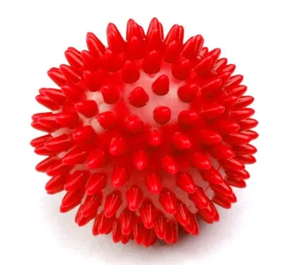 PVC acupressure massage ball with lengthened massage points for deep tissue relief
