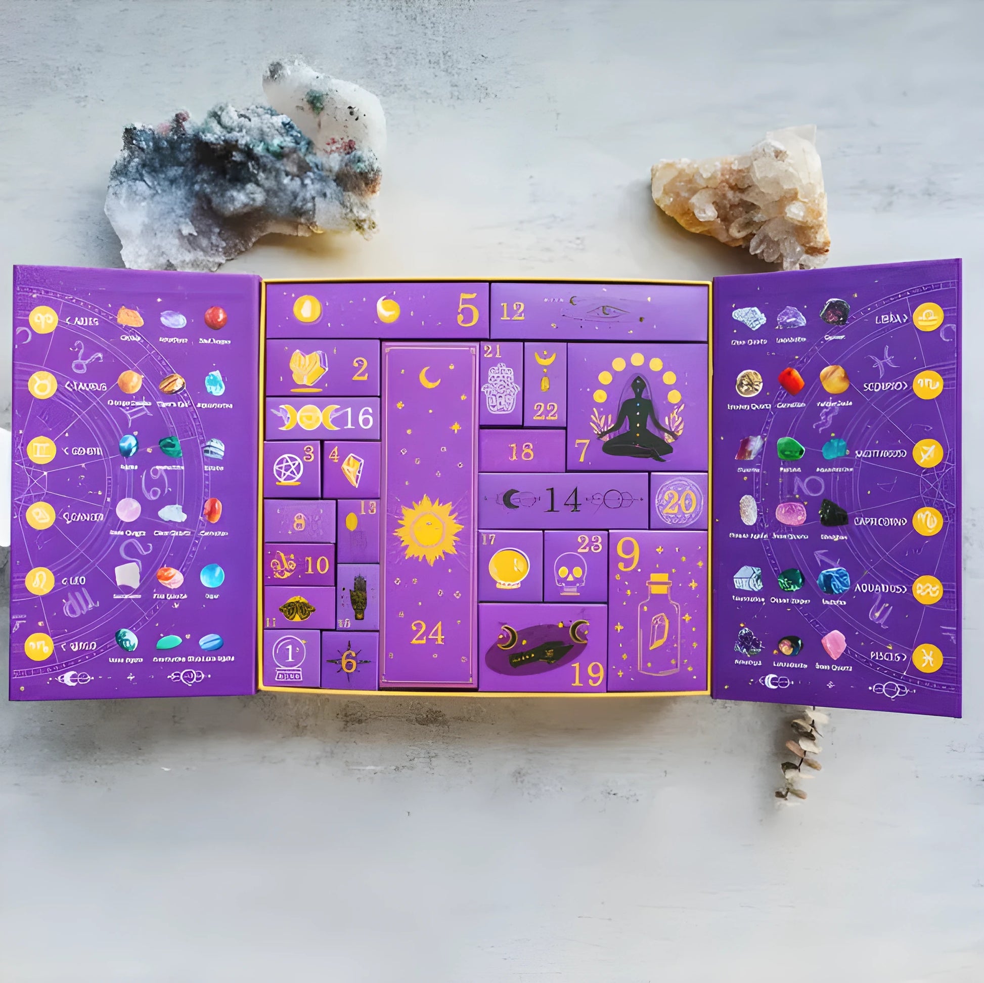 Paper Halloween countdown gift box with crystal-style design measuring 33.5cm wide