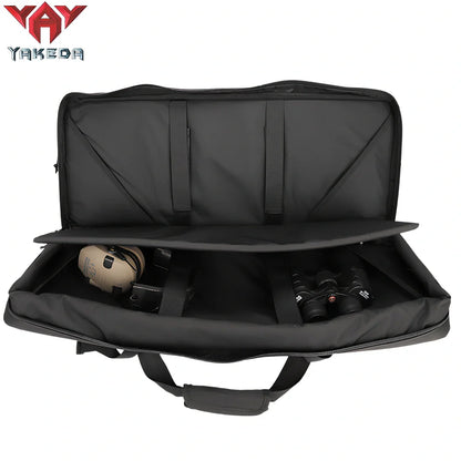 28-inch military tactical fishing bag with four compartments in black camouflage colour