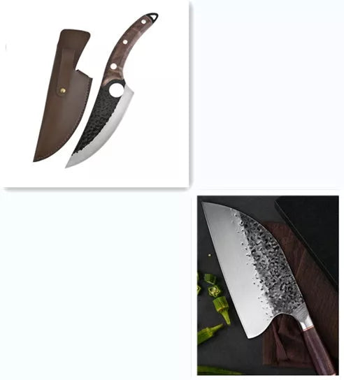 Hand forged boning knife with walnut handle and 5Cr15MoV steel blade