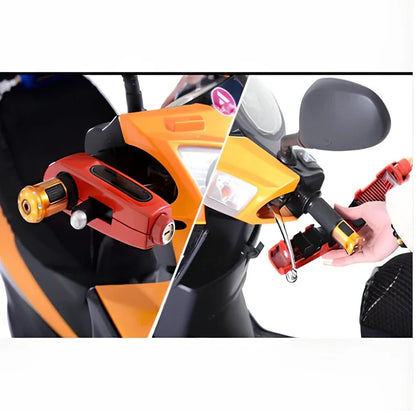 Caps motorcycle lock with 12mm steel shackle in six colours including red, yellow, blue, orange, black, green