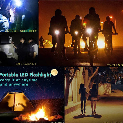 Pro-black tactical LED flashlight 1000 lumens, 5.4 x 1.6 x 1.1 inches aluminium with chrome finish