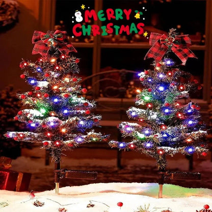 Waterproof solar-powered outdoor Christmas tree light with flower shape design