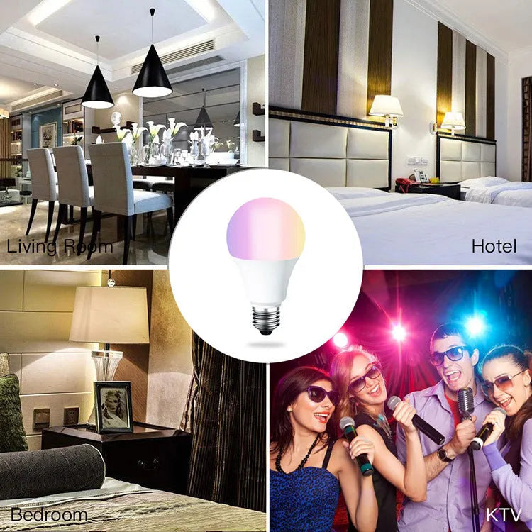 7W LED smart WiFi bulb, E27, 60mm x 117mm, RGBCW colours, 2700-6500K, works with Alexa and Google Home