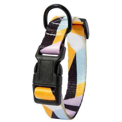 Adjustable dog collar and leash set with Bohemian pattern for dogs 3-27kg