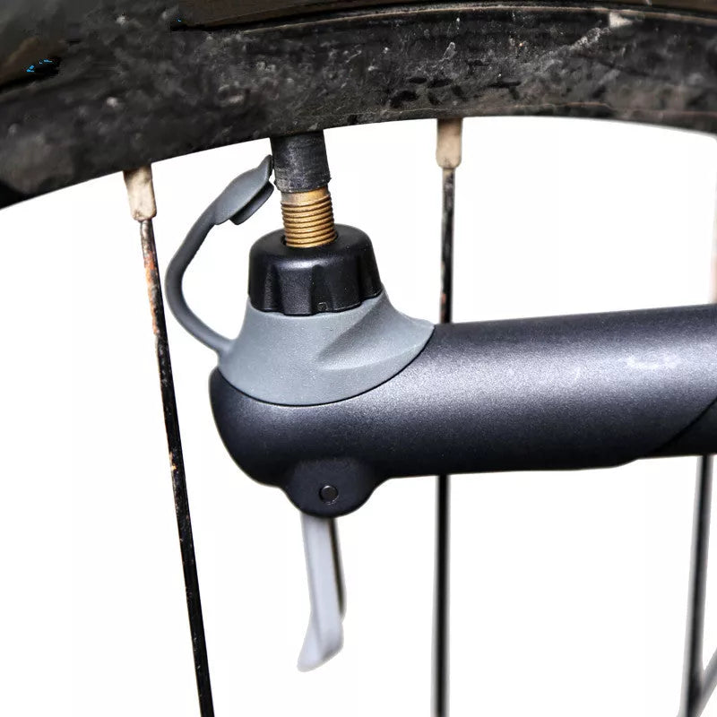 Compact bicycle mini pump with aluminum alloy construction and mounting accessories