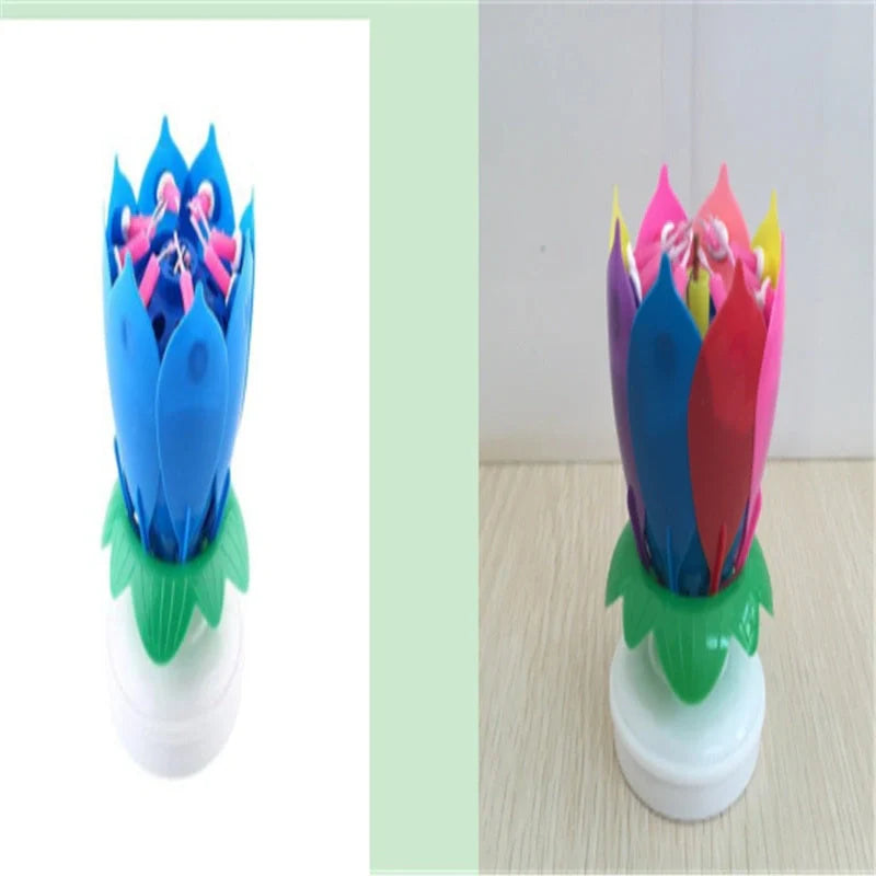 Musical Lotus Candles in various colors with a unique lotus design and music feature