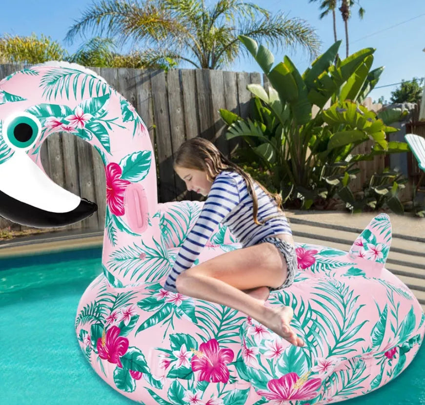 YUYU inflatable pink flamingo swimming float for adults in pool