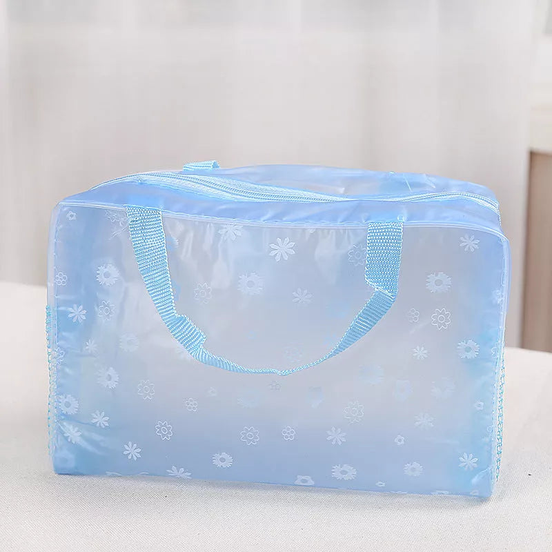 Waterproof PVC cosmetic bag in multiple colors for travel organization