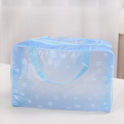 Waterproof PVC cosmetic bag in multiple colors for travel organization