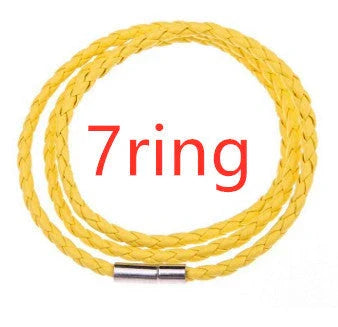 Personalized men's braided leather bracelet with stainless steel beads and custom name charm