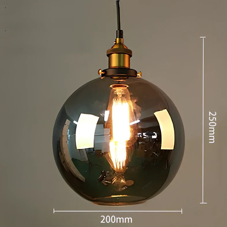 Nordic retro glass chandelier with fishing line design and LED lighting in amber, soot, or transparent finish