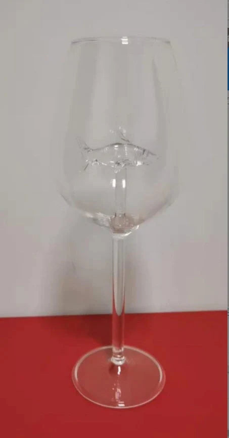 Crystal shark red wine glass with rotating design, lead-free, 300ml capacity