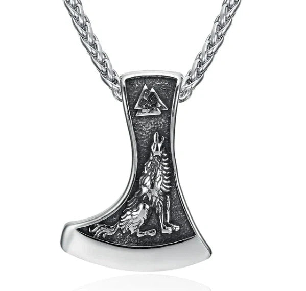 Stainless steel Norse rune necklaces with various Viking symbols and designs